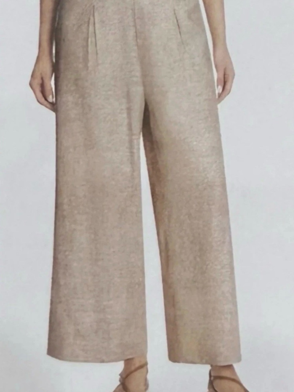 Ella Moss NWT Linen Blend Wide Leg Pants Light Taupe XL